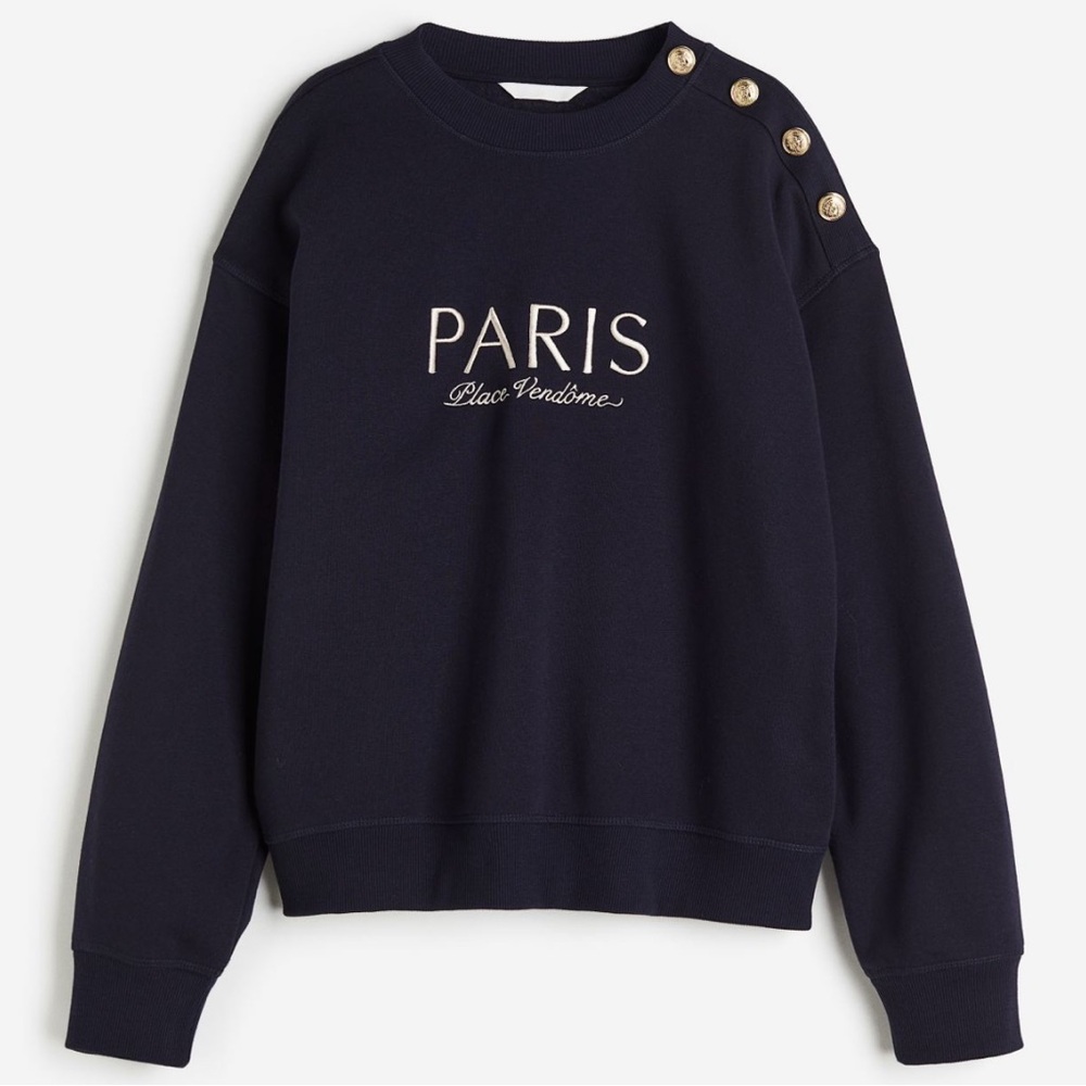 Sweatshirt with gold button detail